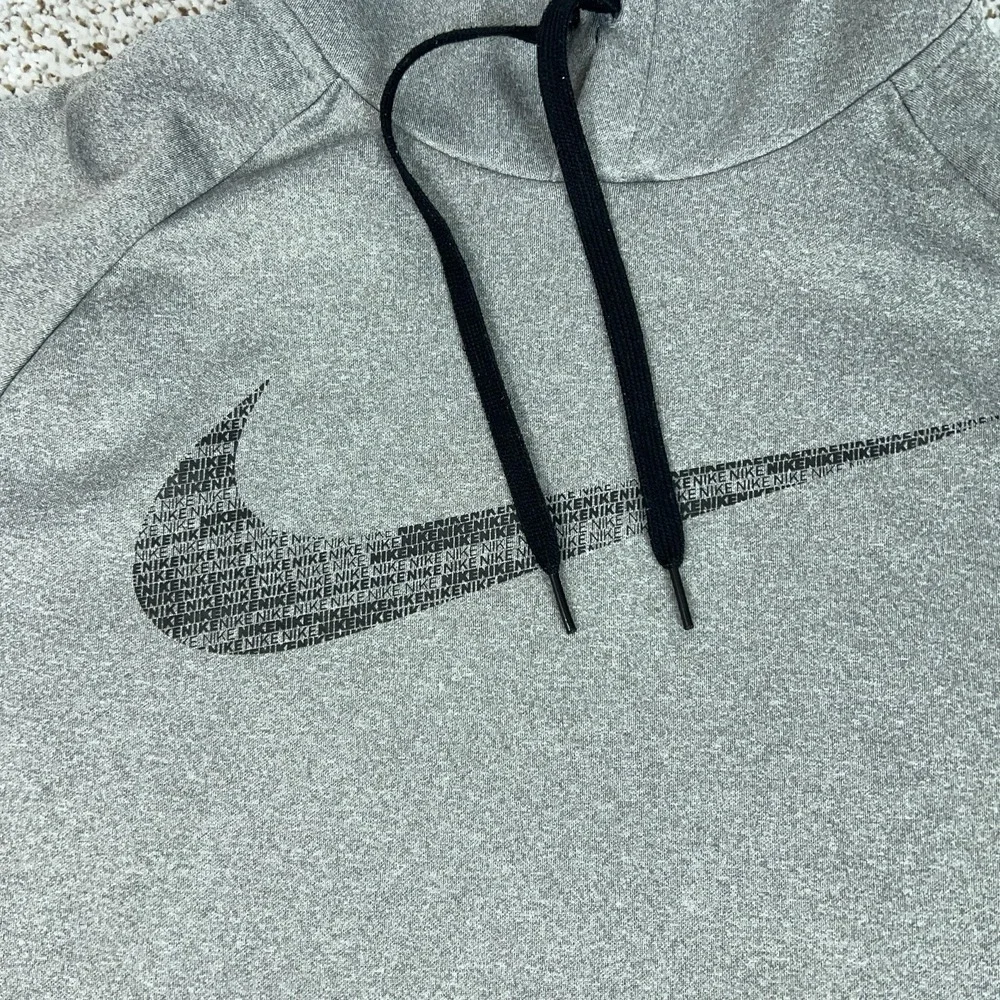 Nike Hoodie Mens LT Tall Gray Pullover Dri-FIT Fleece Sweatshirt Swoosh Athletic